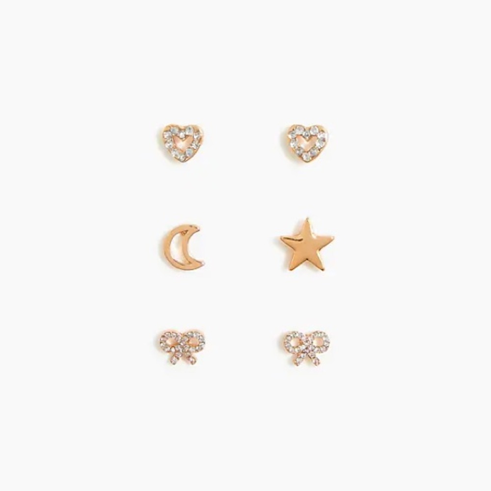 2/$25 J. Crew Girls Star and Moon Earring 3 Pack- NWT